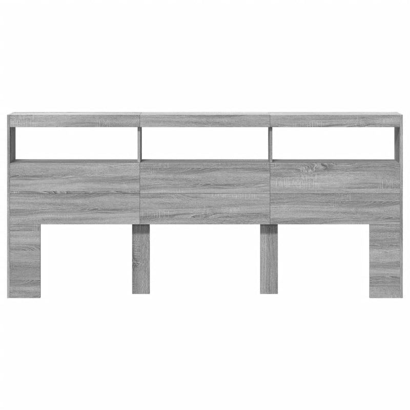 vidaXL szürke sonoma színű áthidalószekrény LED-ekkel 220 x 17 x 102cm