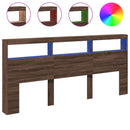 vidaXL barna tölgy színű áthidalószekrény LED-ekkel 220 x 17 x 102 cm