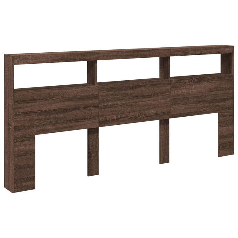 vidaXL barna tölgy színű áthidalószekrény LED-ekkel 220 x 17 x 102 cm