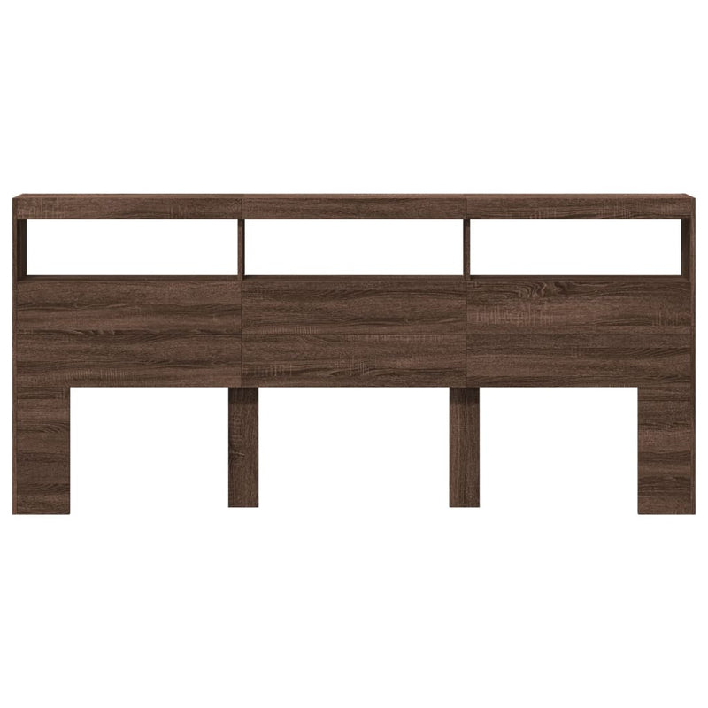 vidaXL barna tölgy színű áthidalószekrény LED-ekkel 220 x 17 x 102 cm