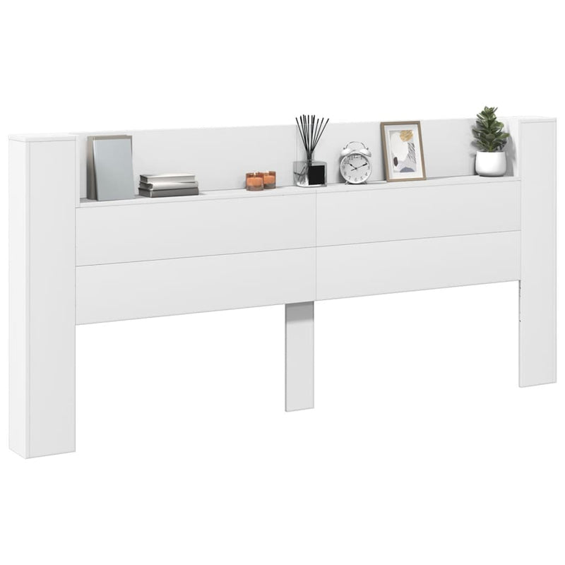 vidaXL fehér áthidalószekrény LED-világítással 220 x 16,5 x 103,5 cm