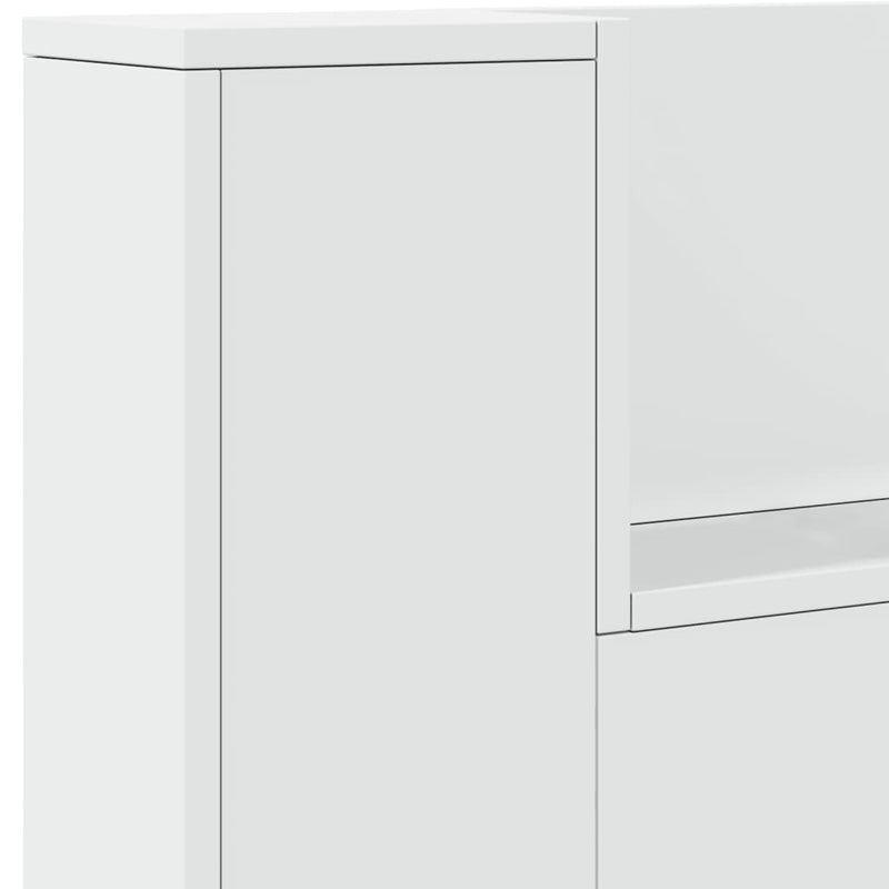 vidaXL fehér áthidalószekrény LED-világítással 220 x 16,5 x 103,5 cm