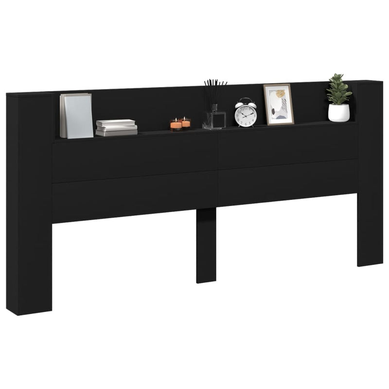 vidaXL fekete áthidalószekrény LED-világítással 220 x 16,5 x 103,5 cm