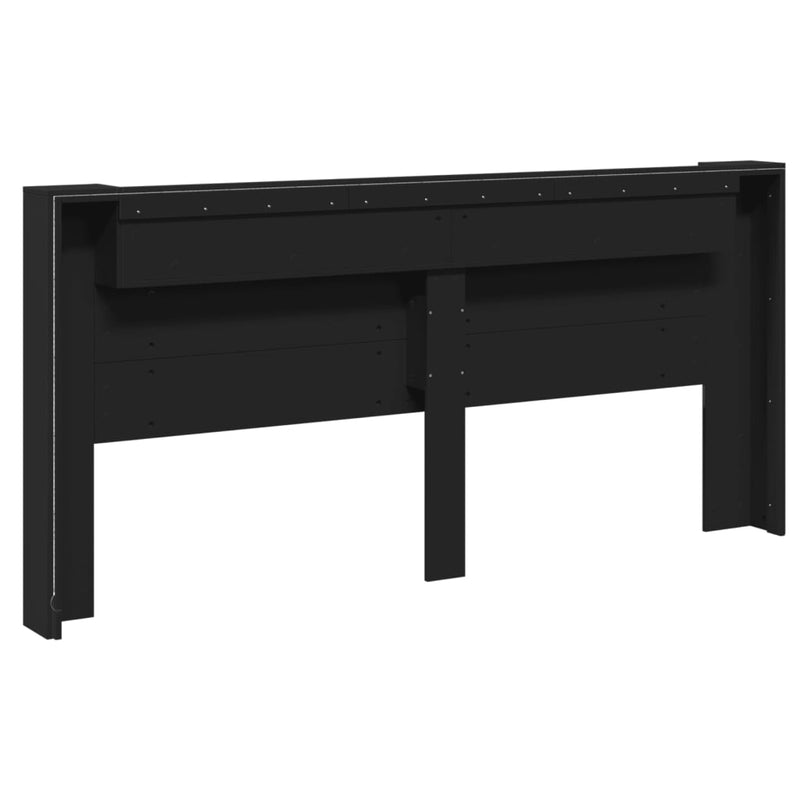 vidaXL fekete áthidalószekrény LED-világítással 220 x 16,5 x 103,5 cm