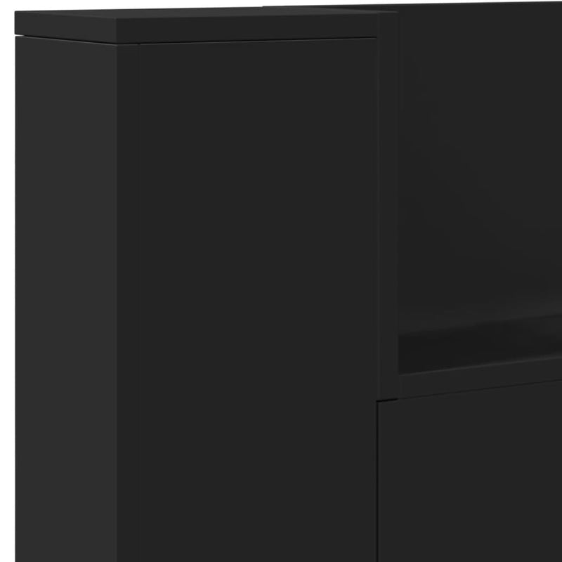 vidaXL fekete áthidalószekrény LED-világítással 220 x 16,5 x 103,5 cm