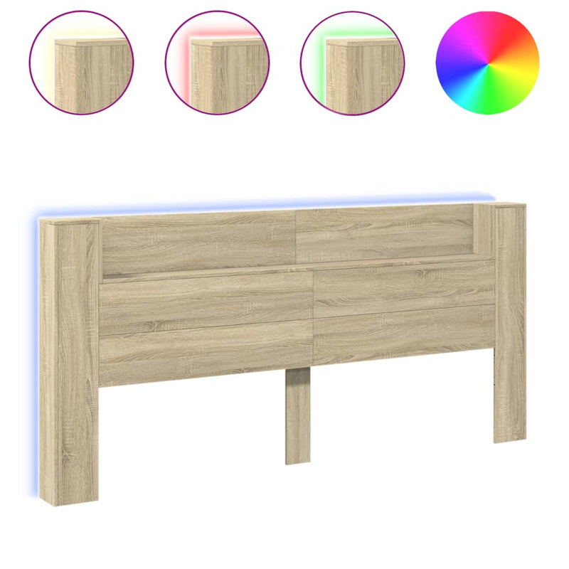 vidaXL sonoma tölgy színű áthidalószekrény LED-ekkel 220x16,5x103,5 cm