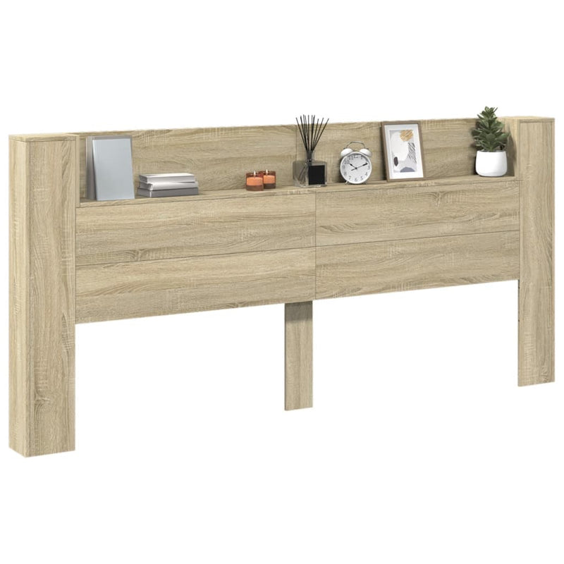 vidaXL sonoma tölgy színű áthidalószekrény LED-ekkel 220x16,5x103,5 cm