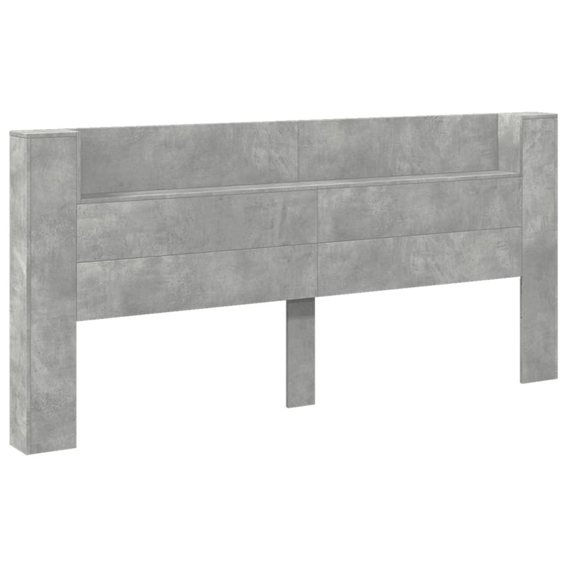vidaXL betonszürke áthidalószekrény LED-világítással 220x16,5x103,5 cm