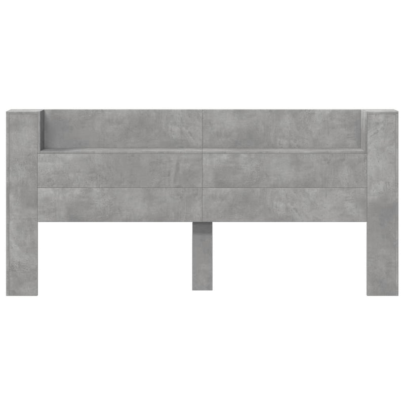 vidaXL betonszürke áthidalószekrény LED-világítással 220x16,5x103,5 cm