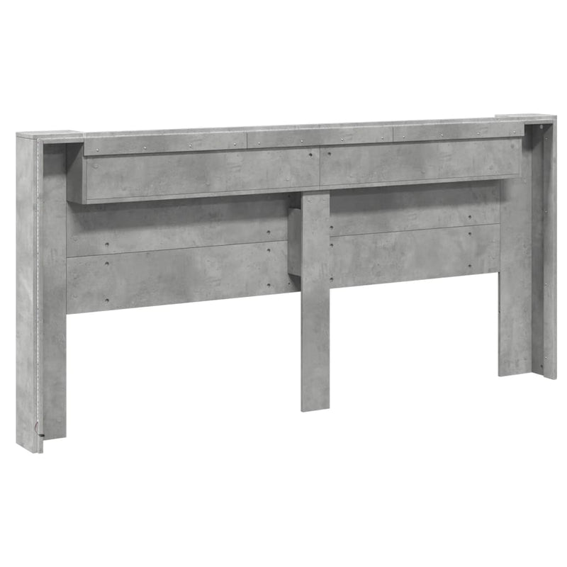 vidaXL betonszürke áthidalószekrény LED-világítással 220x16,5x103,5 cm