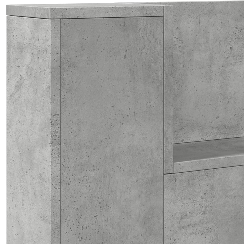 vidaXL betonszürke áthidalószekrény LED-világítással 220x16,5x103,5 cm