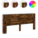 vidaXL füstös tölgy színű áthidalószekrény LED-ekkel 220x16,5x103,5 cm