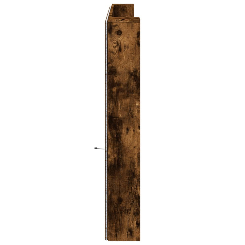 vidaXL füstös tölgy színű áthidalószekrény LED-ekkel 220x16,5x103,5 cm