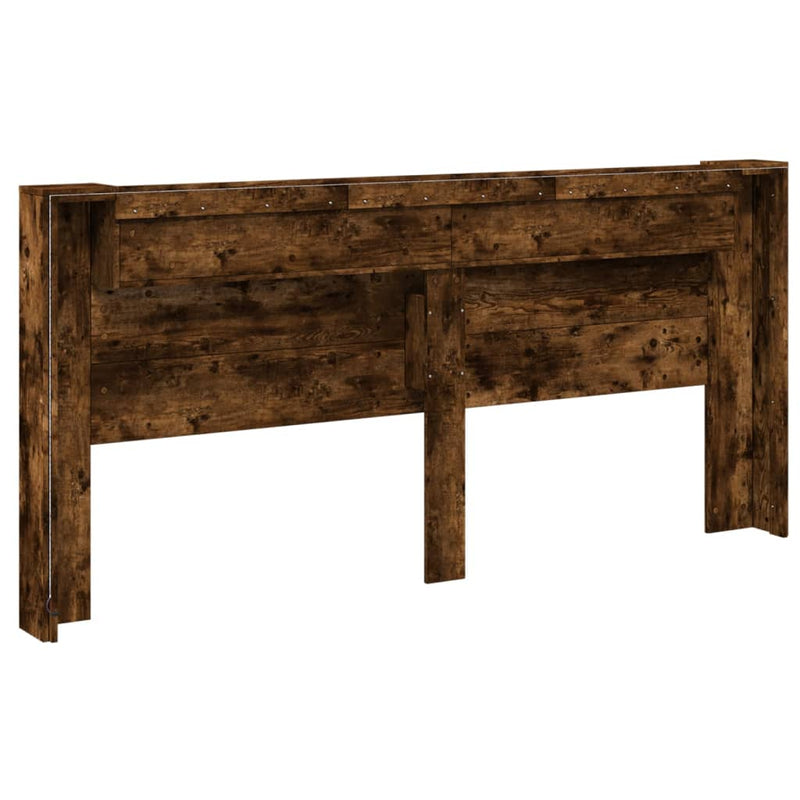 vidaXL füstös tölgy színű áthidalószekrény LED-ekkel 220x16,5x103,5 cm