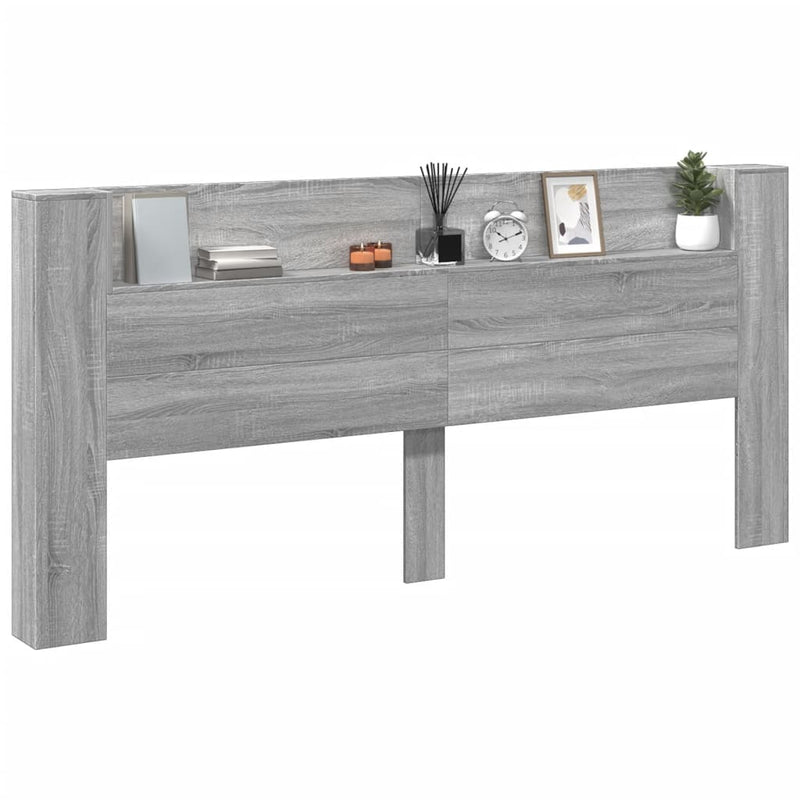vidaXL szürke sonoma színű áthidalószekrény LED-ekkel 220x16,5x103,5cm