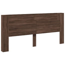 vidaXL barna tölgy színű áthidalószekrény LED-ekkel 220x16,5x103,5 cm