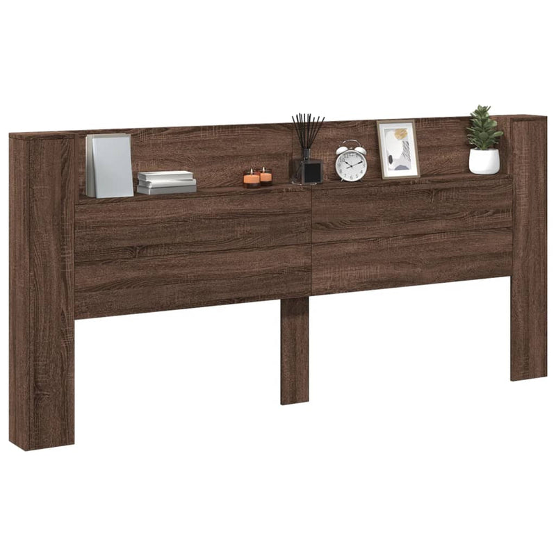 vidaXL barna tölgy színű áthidalószekrény LED-ekkel 220x16,5x103,5 cm