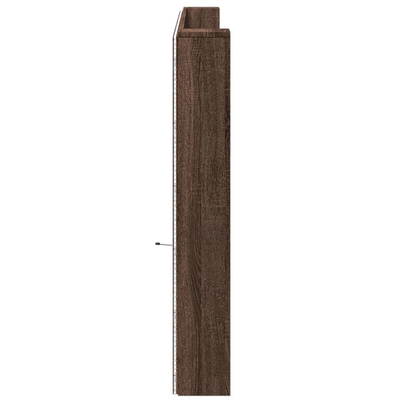 vidaXL barna tölgy színű áthidalószekrény LED-ekkel 220x16,5x103,5 cm