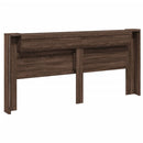 vidaXL barna tölgy színű áthidalószekrény LED-ekkel 220x16,5x103,5 cm