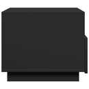 vidaXL fekete dohányzóasztal LED-lámpákkal 50x49x40 cm