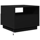 vidaXL fekete dohányzóasztal LED-lámpákkal 50x49x40 cm