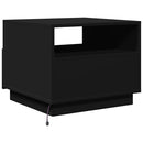 vidaXL fekete dohányzóasztal LED-lámpákkal 50x49x40 cm