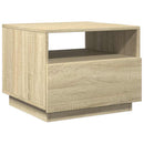 vidaXL sonoma tölgy színű dohányzóasztal LED-lámpákkal 50x49x40 cm