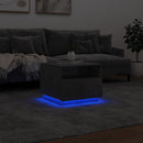 vidaXL betonszürke dohányzóasztal LED-lámpákkal 50x49x40 cm