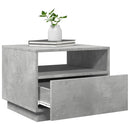 vidaXL betonszürke dohányzóasztal LED-lámpákkal 50x49x40 cm