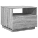 vidaXL szürke sonoma színű dohányzóasztal LED-lámpákkal 50x49x40 cm