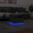 vidaXL szürke sonoma színű dohányzóasztal LED-lámpákkal 50x49x40 cm