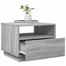 vidaXL szürke sonoma színű dohányzóasztal LED-lámpákkal 50x49x40 cm