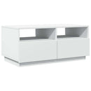 vidaXL fehér dohányzóasztal LED-lámpákkal 90x49x40 cm