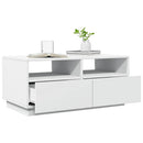 vidaXL fehér dohányzóasztal LED-lámpákkal 90x49x40 cm