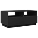 vidaXL fekete dohányzóasztal LED-lámpákkal 90x49x40 cm