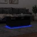 vidaXL fekete dohányzóasztal LED-lámpákkal 90x49x40 cm