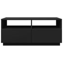 vidaXL fekete dohányzóasztal LED-lámpákkal 90x49x40 cm