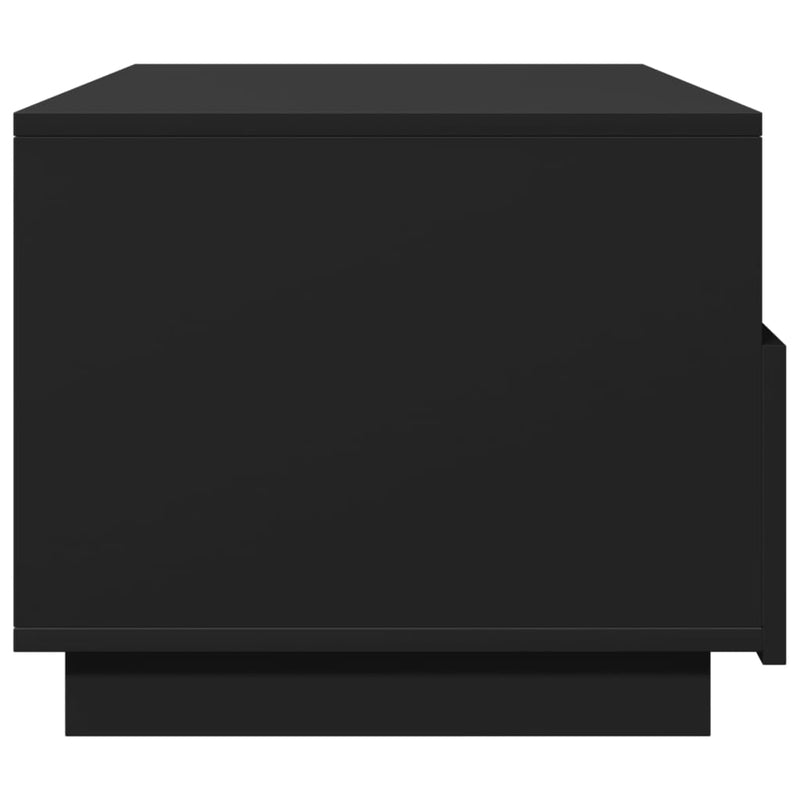 vidaXL fekete dohányzóasztal LED-lámpákkal 90x49x40 cm