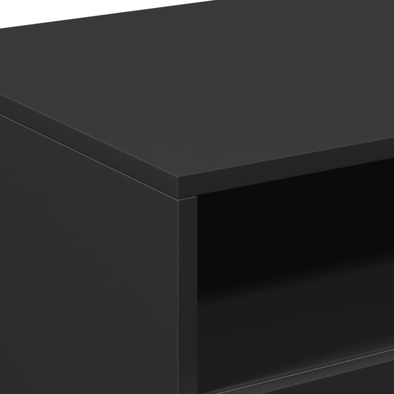 vidaXL fekete dohányzóasztal LED-lámpákkal 90x49x40 cm