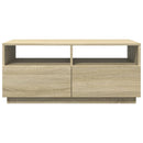 vidaXL sonoma tölgy színű dohányzóasztal LED-lámpákkal 90x49x40 cm