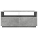 vidaXL betonszürke dohányzóasztal LED-lámpákkal 90x49x40 cm