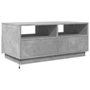 vidaXL betonszürke dohányzóasztal LED-lámpákkal 90x49x40 cm