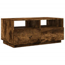 vidaXL füstös tölgy színű dohányzóasztal LED-lámpákkal 90x49x40 cm