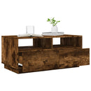 vidaXL füstös tölgy színű dohányzóasztal LED-lámpákkal 90x49x40 cm