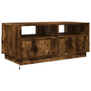 vidaXL füstös tölgy színű dohányzóasztal LED-lámpákkal 90x49x40 cm