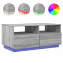 vidaXL szürke sonoma színű dohányzóasztal LED-lámpákkal 90x49x40 cm