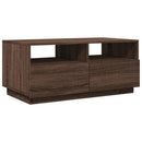 vidaXL barna tölgyszínű dohányzóasztal LED-lámpákkal 90x49x40 cm