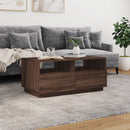 vidaXL barna tölgyszínű dohányzóasztal LED-lámpákkal 90x49x40 cm