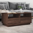 vidaXL barna tölgyszínű dohányzóasztal LED-lámpákkal 90x49x40 cm