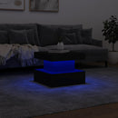 vidaXL fekete dohányzóasztal LED-lámpákkal 50 x 50 x 40 cm
